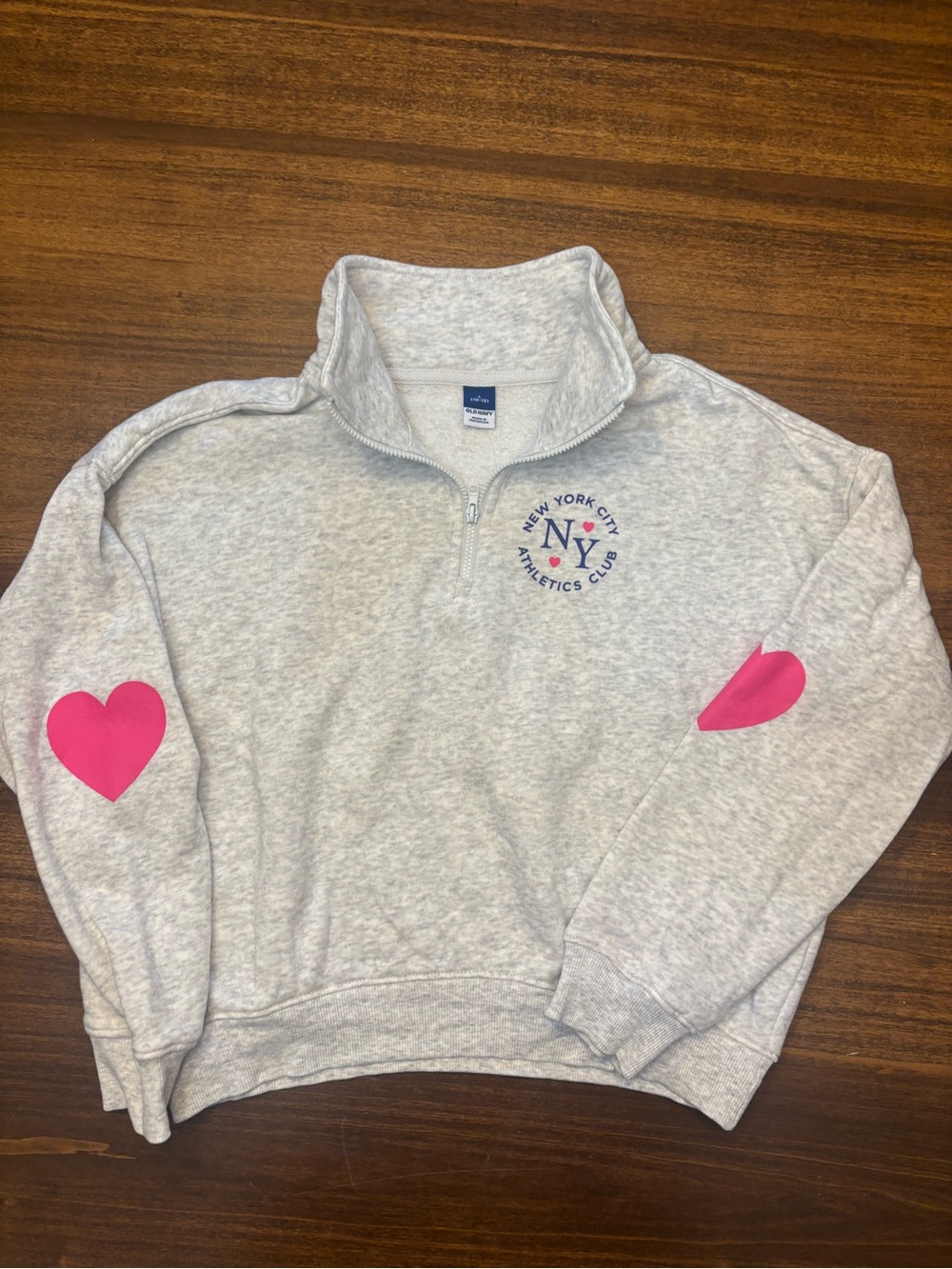 Old navy girls size large 10/12 quarter zip sweatshirt light grey